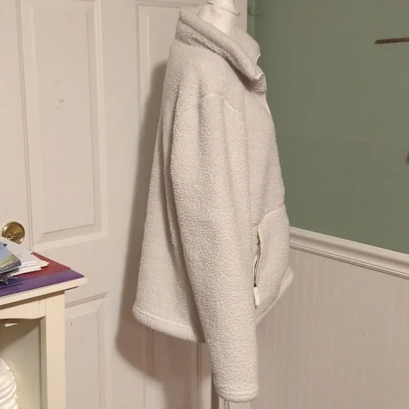Free country Women's Large Fleece Zip Up Jacket Winter White Warm - Picture 6 of 12